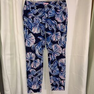 Lilly Pulitzer Kelly Skinny Ankle Pants Reel Life Koi Fish Pants Women's Size 6